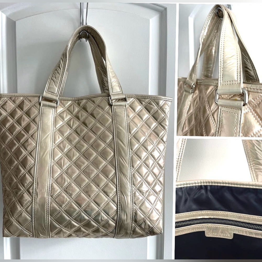 Marc Jacobs Quilted Metallic Gold Tote Bag